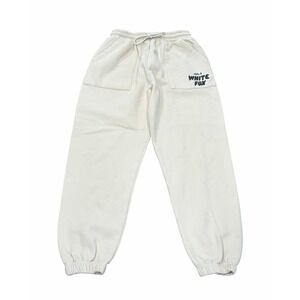 White Fox Vol 3 Womens Jogger Sweatpants Drawstring Tan Medium Relaxed READ